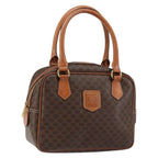 Celine Macadam Handbag Macadam With Leather Brown Canvas Handbag (Authentic Pre-Loved)