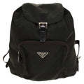 Prada Front Pocket Buckle Backpack Nylon Khaki Nylon Backpack Bag (Authentic Pre-Loved)