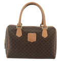 Celine Vintage Macadam Boston Bag Canvas And Leather Brown Canvas Handbag (Authentic Pre-Loved)
