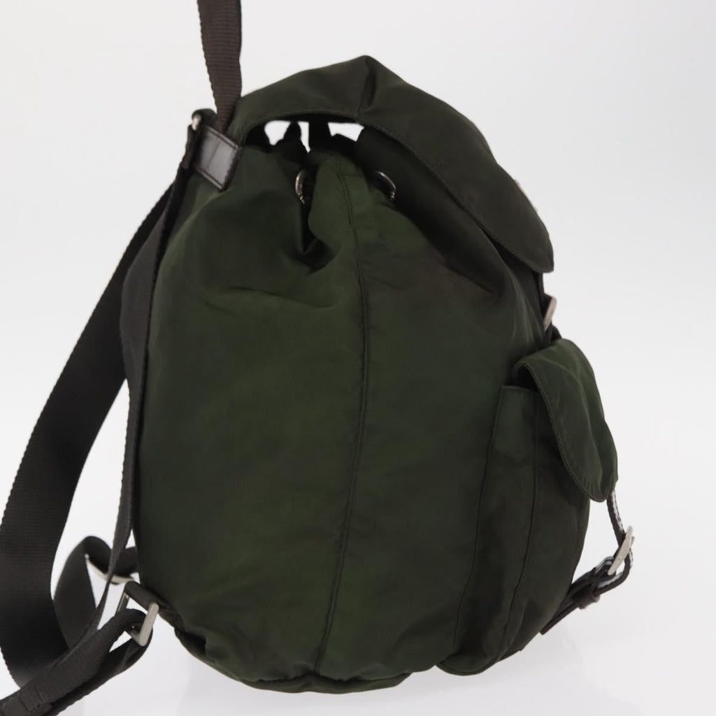 Prada Double Front Pocket Backpack Tessuto Khaki Nylon Backpack Bag (Authentic Pre-Loved)