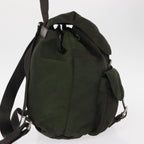 Prada Double Front Pocket Backpack Tessuto Khaki Nylon Backpack Bag (Authentic Pre-Loved)