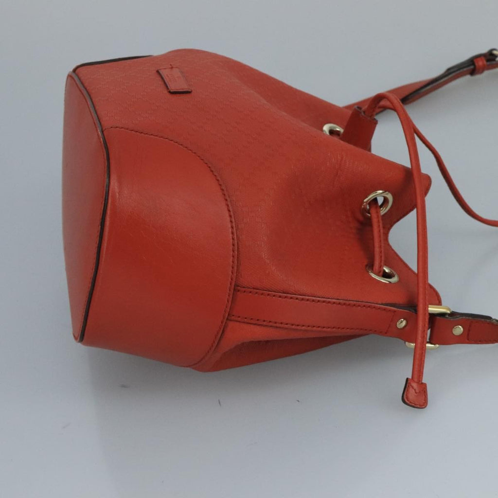 Gucci Bright Bucket Bag Diamante Leather Orange Leather Bag (Authentic Pre-Loved)