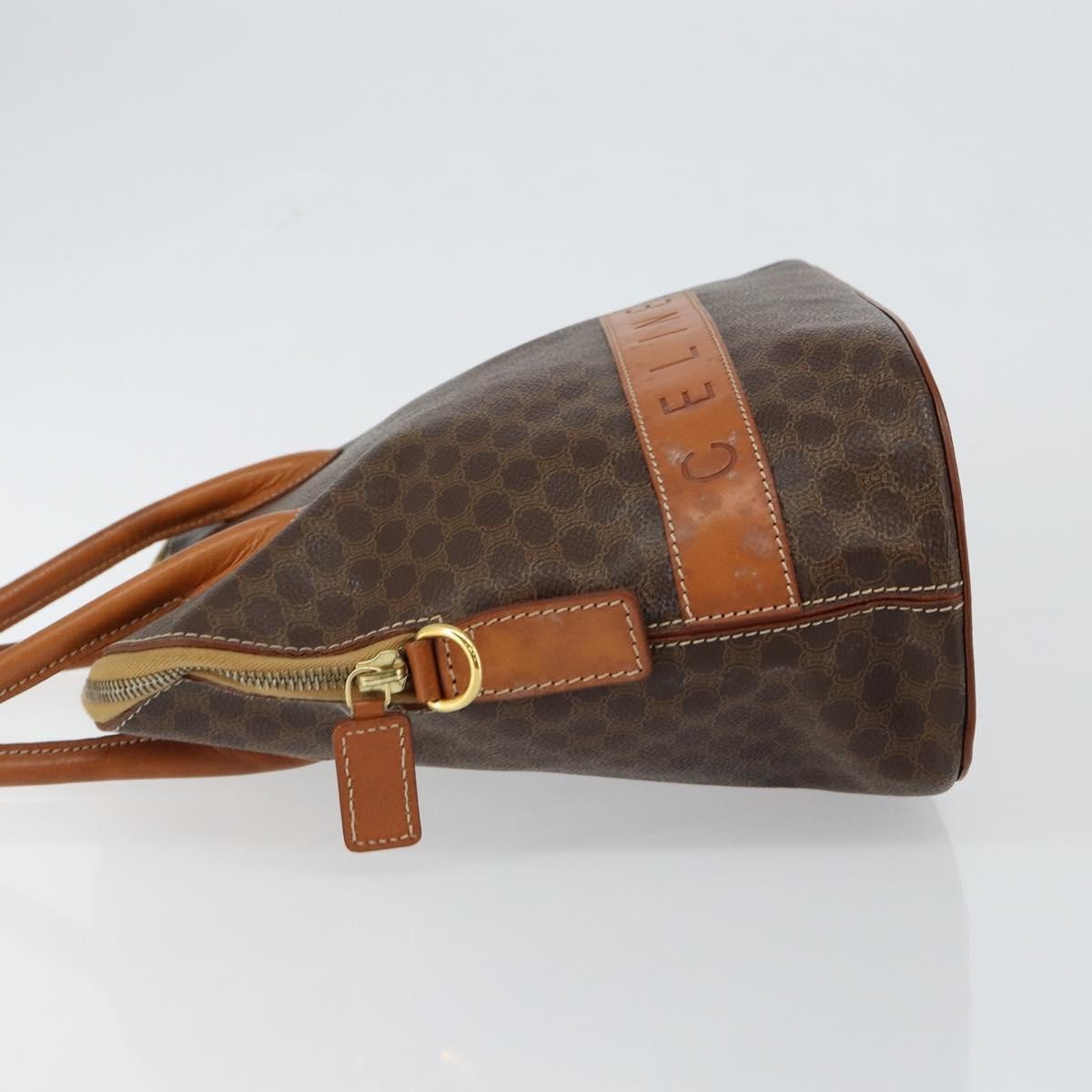 Celine Vintage Macadam Handbag Macadam Brown Canvas Bag (Authentic Pre-Loved)