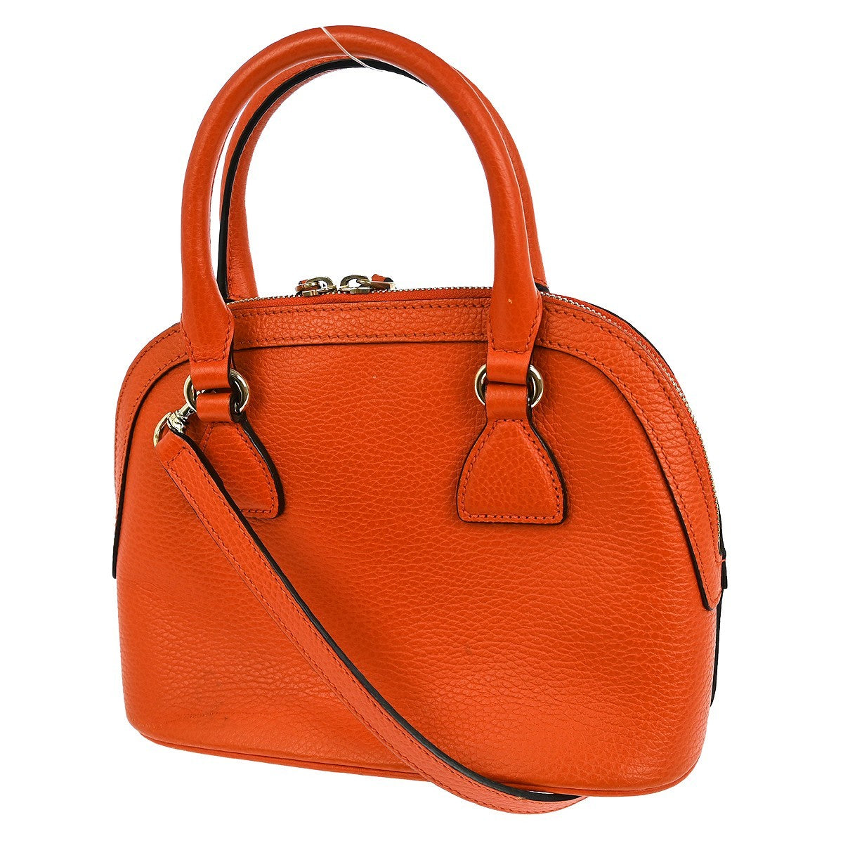 Gucci Convertible Dome Satchel Leather Orange Leather Handbag (Authentic Pre-Loved)