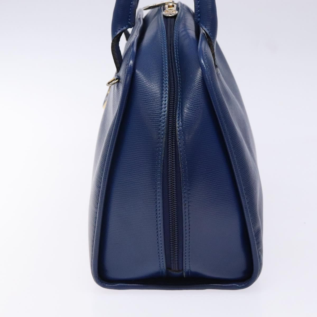 Celine Circle Logo Handbag Leather Blue Leather Bag (Authentic Pre-Loved)