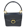 Celine Gancini Handbag Leather Navy Leather Handbag (Authentic Pre-Loved)