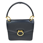 Celine Gancini Handbag Leather Navy Leather Handbag (Authentic Pre-Loved)