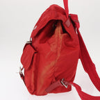 Prada Double Front Pocket Backpack Tessuto Red Nylon Backpack Bag (Authentic Pre-Loved)