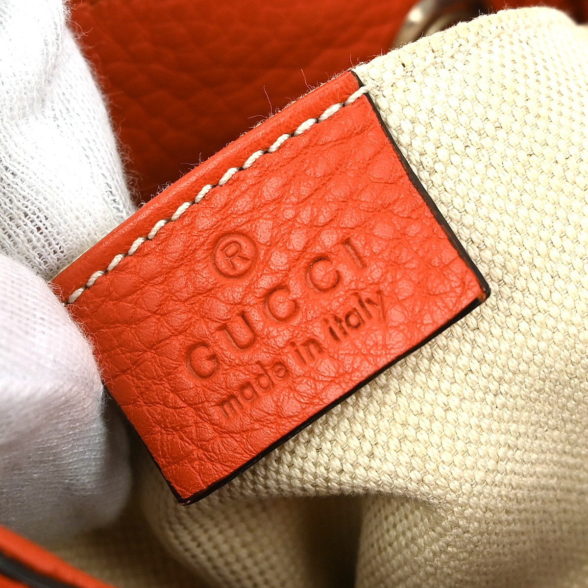 Gucci Bamboo Tassel Backpack Leather Orange Leather Backpack Bag (Authentic Pre-Loved)