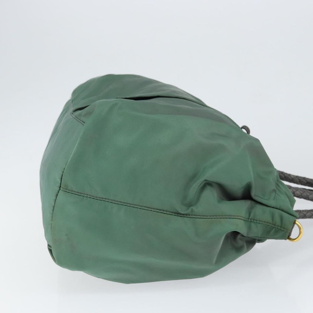 Prada Convertible Bow Tote Tessuto Green Nylon Handbag (Authentic Pre-Loved)