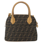 Fendi Vintage Zucca Handbag Zucca Brown Canvas Handbag (Authentic Pre-Loved)