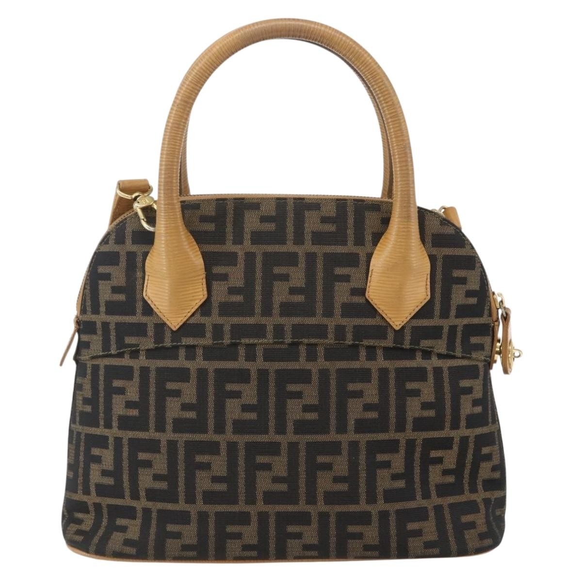 Fendi Vintage Zucca Handbag Zucca Brown Canvas Handbag (Authentic Pre-Loved)