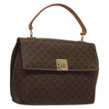 Celine Macadam Handbag Macadam With Leather Brown Canvas Handbag (Authentic Pre-Loved)