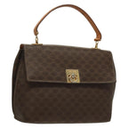 Celine Macadam Handbag Macadam With Leather Brown Canvas Handbag (Authentic Pre-Loved)