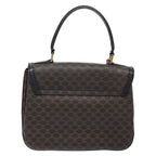 Celine Vintage Convertible Top Handle Bag Macadam Coated Canvas Black Canvas Handbag (Authentic Pre-Loved)