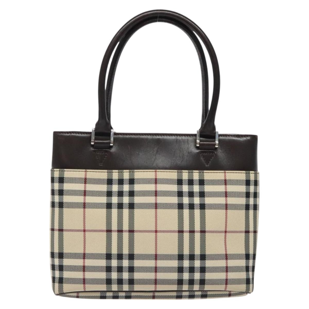 Burberry Nova Check Handbag Nova Check Canvas And Leather Beige Canvas Handbag (Authentic Pre-Loved)