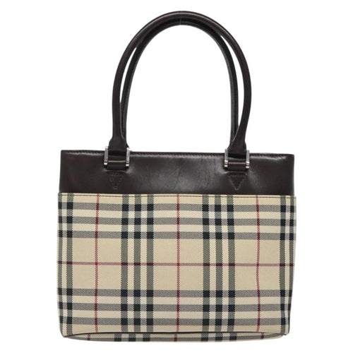 Burberry Nova Check Handbag Nova Check Canvas And Leather Beige Canvas Handbag (Authentic Pre-Loved)