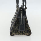 Fendi Vintage Satchel Zucchino Canvas Navy Canvas Handbag (Authentic Pre-Loved)