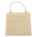 Gucci Vintage Lady Lock Top Handle Bag Leather Beige Leather Handbag (Authentic Pre-Loved)