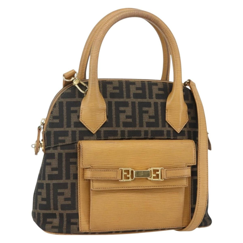 Fendi Vintage Zucca Handbag Zucca Brown Canvas Handbag (Authentic Pre-Loved)