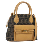Fendi Vintage Zucca Handbag Zucca Brown Canvas Handbag (Authentic Pre-Loved)