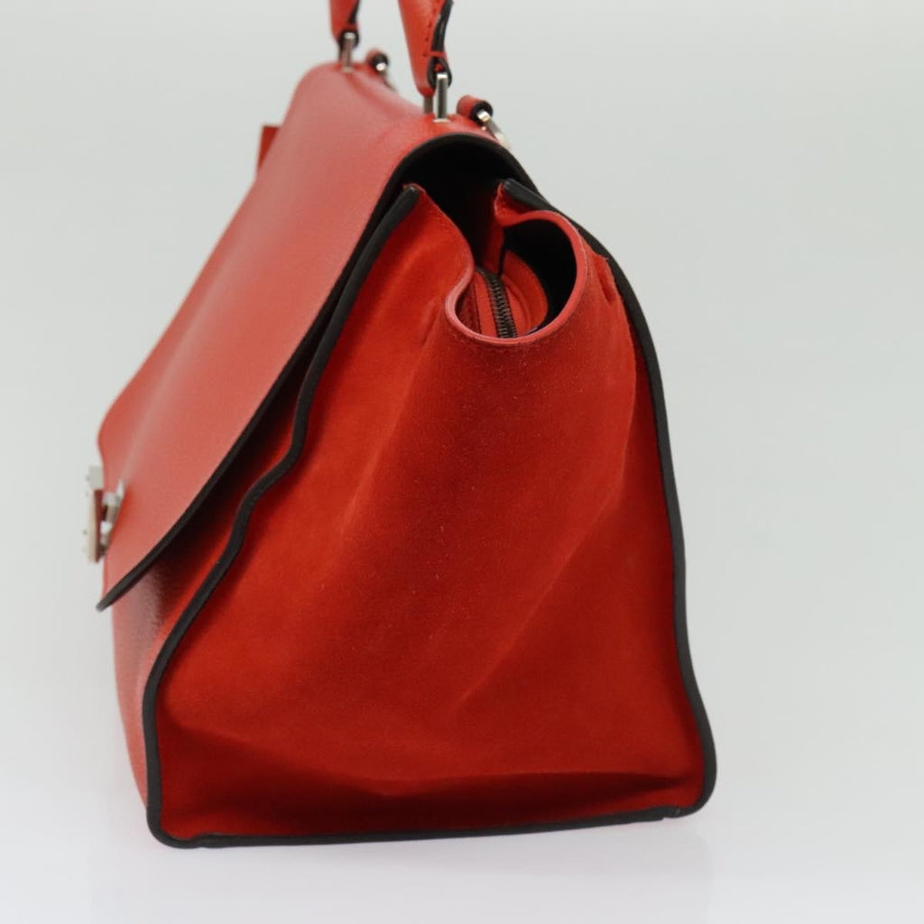 Celine Trapeze Bag Leather With Suede Red Leather Handbag (Authentic Pre-Loved)
