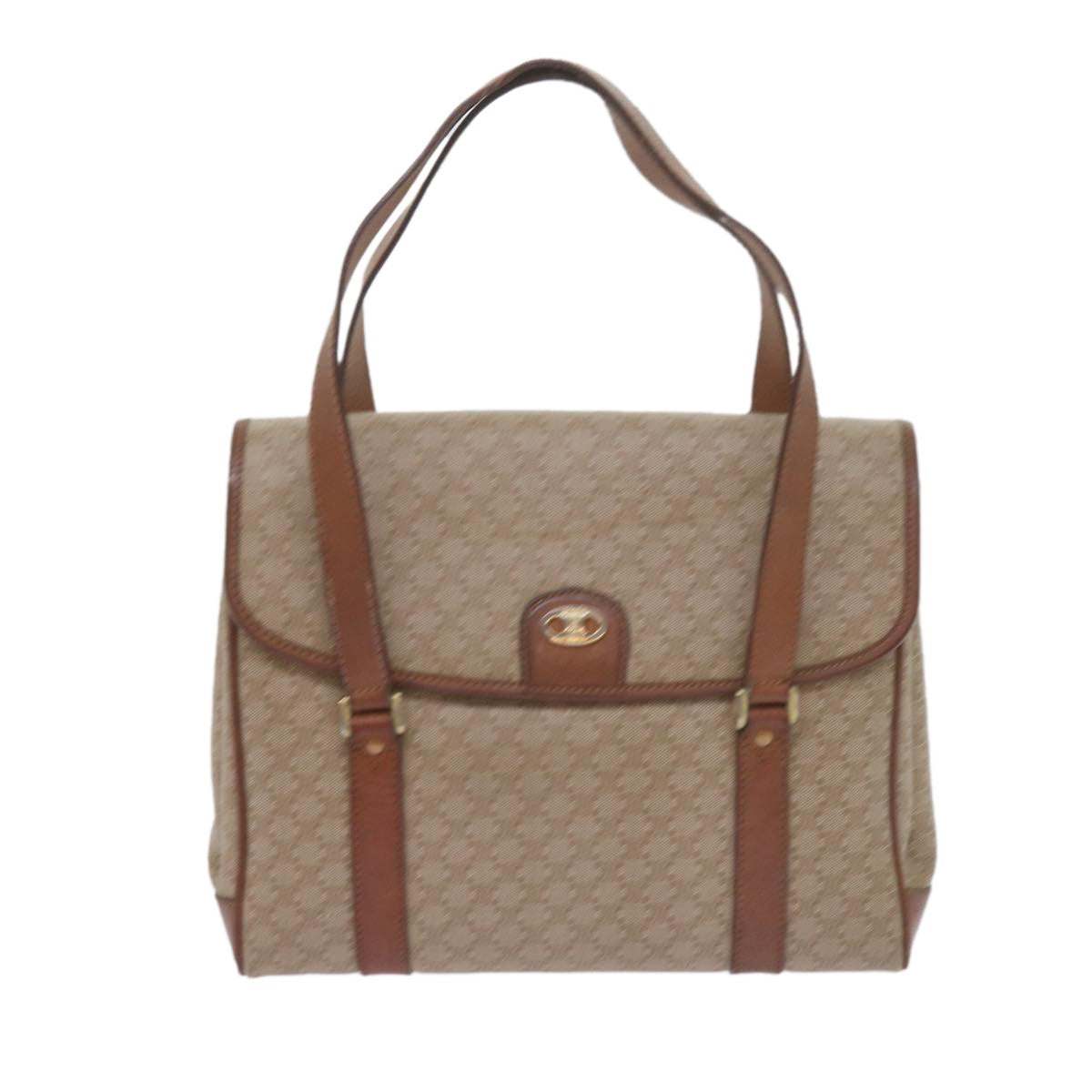 Celine Vintage Macadam Handbag Canvas And Leather Beige Canvas Handbag (Authentic Pre-Loved)