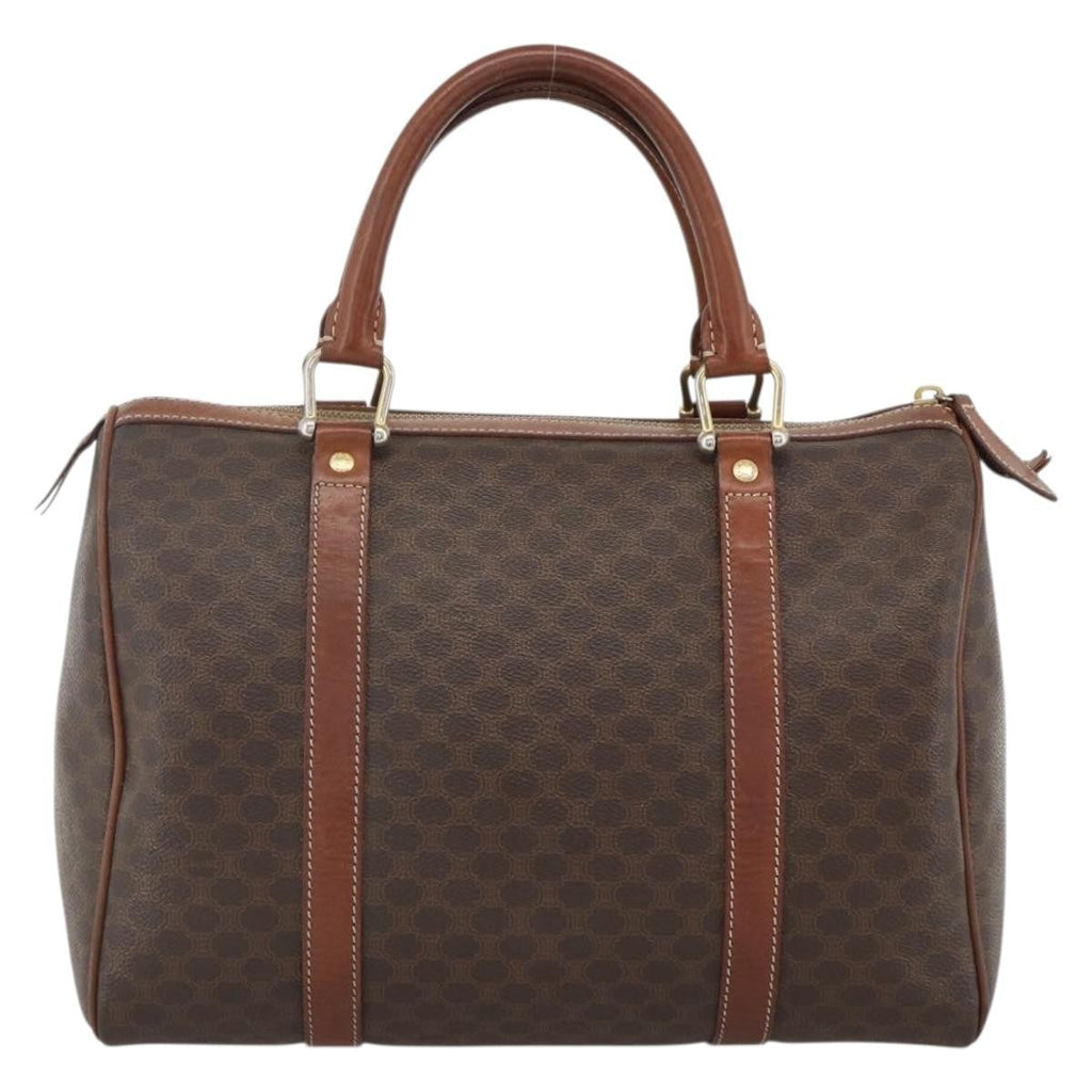 Celine Macadam Handbag Macadam With Leather Brown Canvas Handbag (Authentic Pre-Loved)