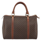 Celine Macadam Handbag Macadam With Leather Brown Canvas Handbag (Authentic Pre-Loved)