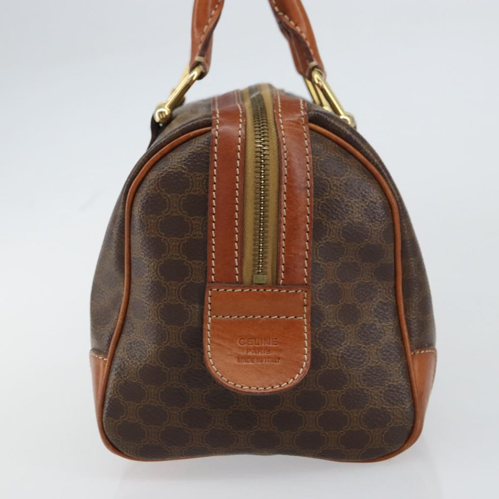 Celine Vintage Macadam Handbag Canvas And Leather Brown Canvas Handbag (Authentic Pre-Loved)