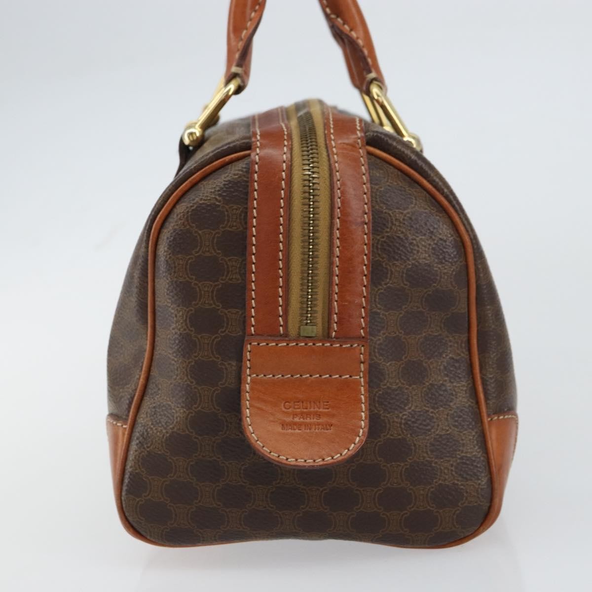 Celine Vintage Macadam Handbag Canvas And Leather Brown Canvas Handbag (Authentic Pre-Loved)