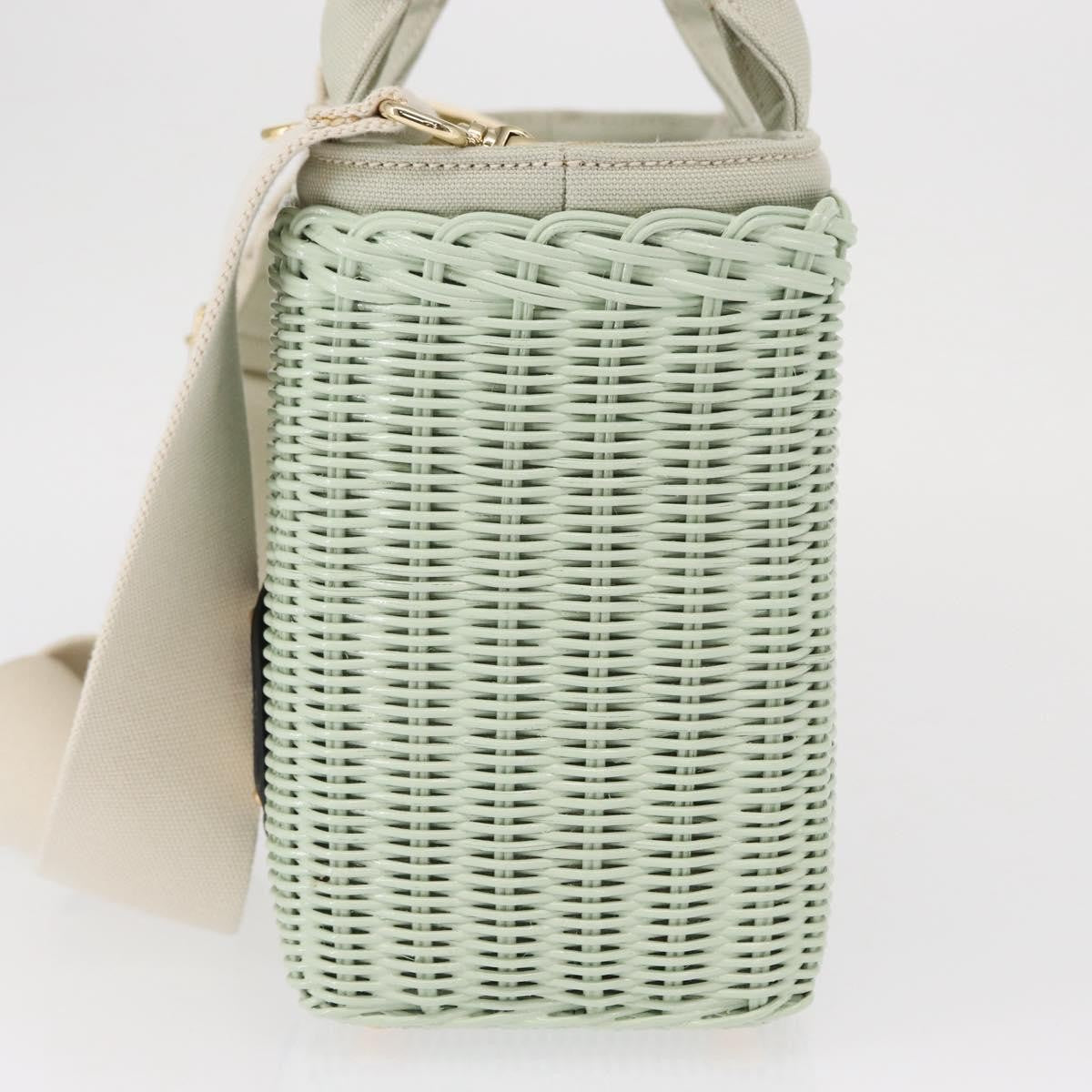 Prada Comic Basket Bag Wicker With Applique Green Wicker Handbag (Authentic Pre-Loved)