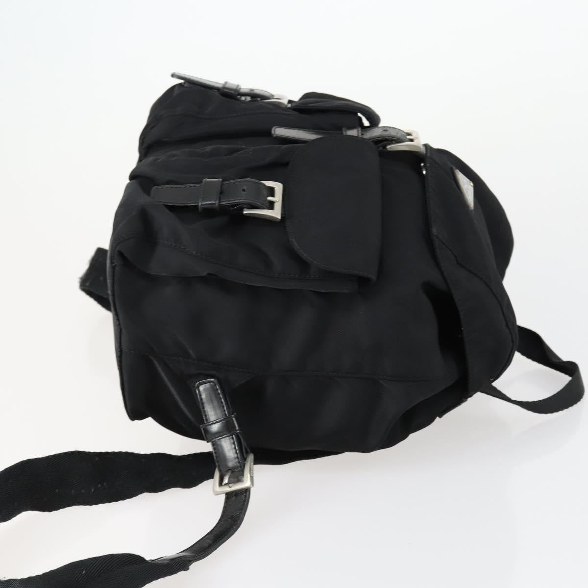Prada Vela Double Front Pocket Backpack Tessuto With Saffiano Leather Black Nylon Backpack Bag (Authentic Pre-Loved)