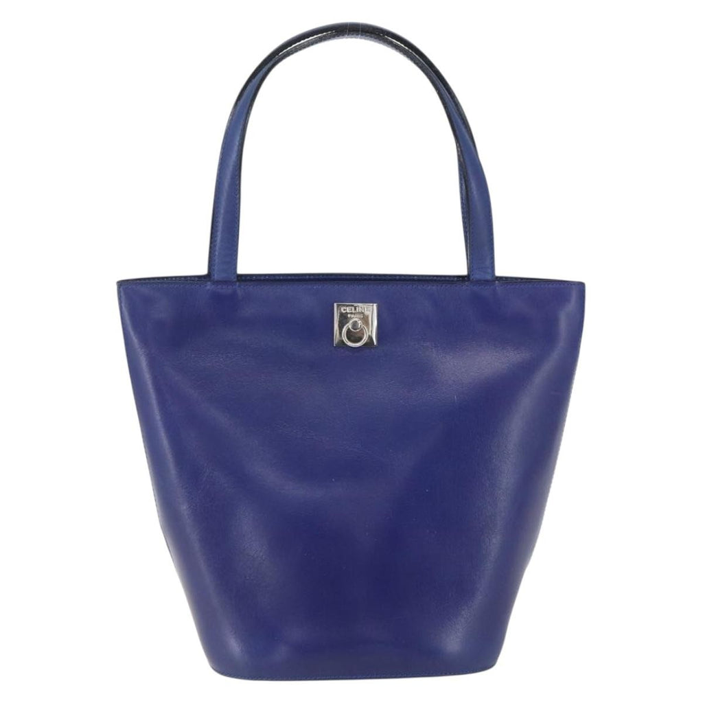 Celine Handbag Leather Blue Leather Handbag (Authentic Pre-Loved)