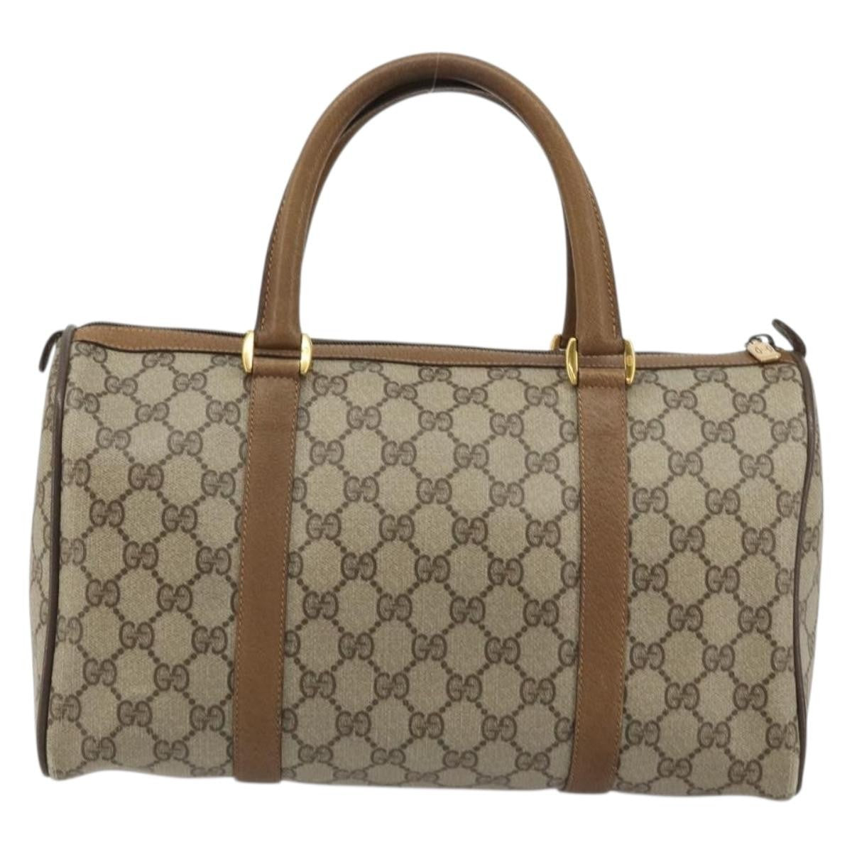 Gucci Vintage Web Sherry Line Handbag Micro Gg Canvas Beige Canvas Handbag (Authentic Pre-Loved)