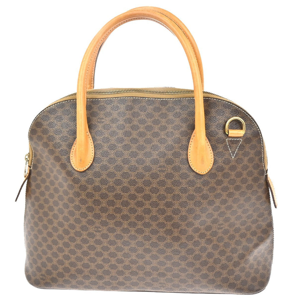 Celine Macadam Handbag Macadam With Leather Brown Pvc Handbag (Authentic Pre-Loved)