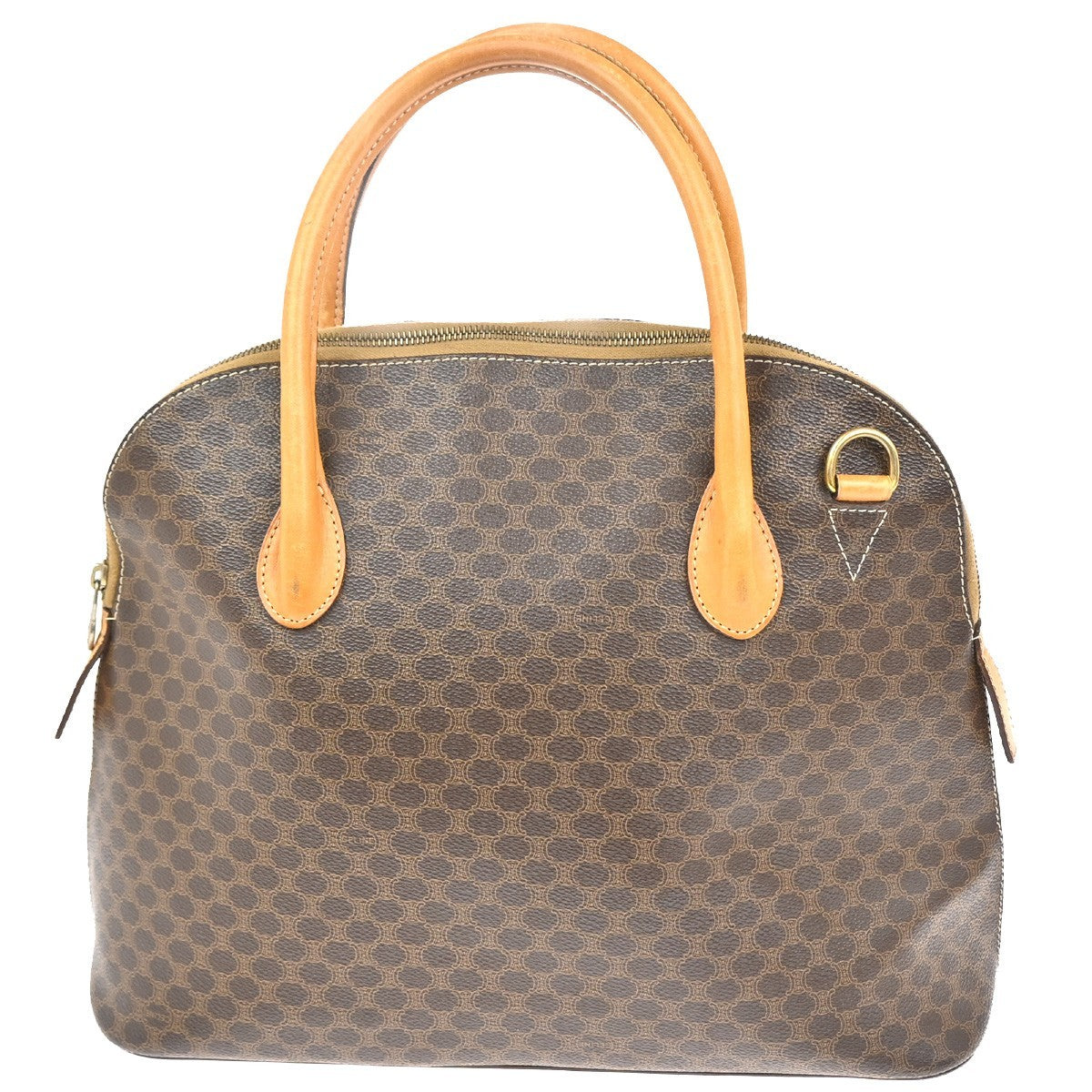 Celine Macadam Handbag Macadam With Leather Brown Pvc Handbag (Authentic Pre-Loved)