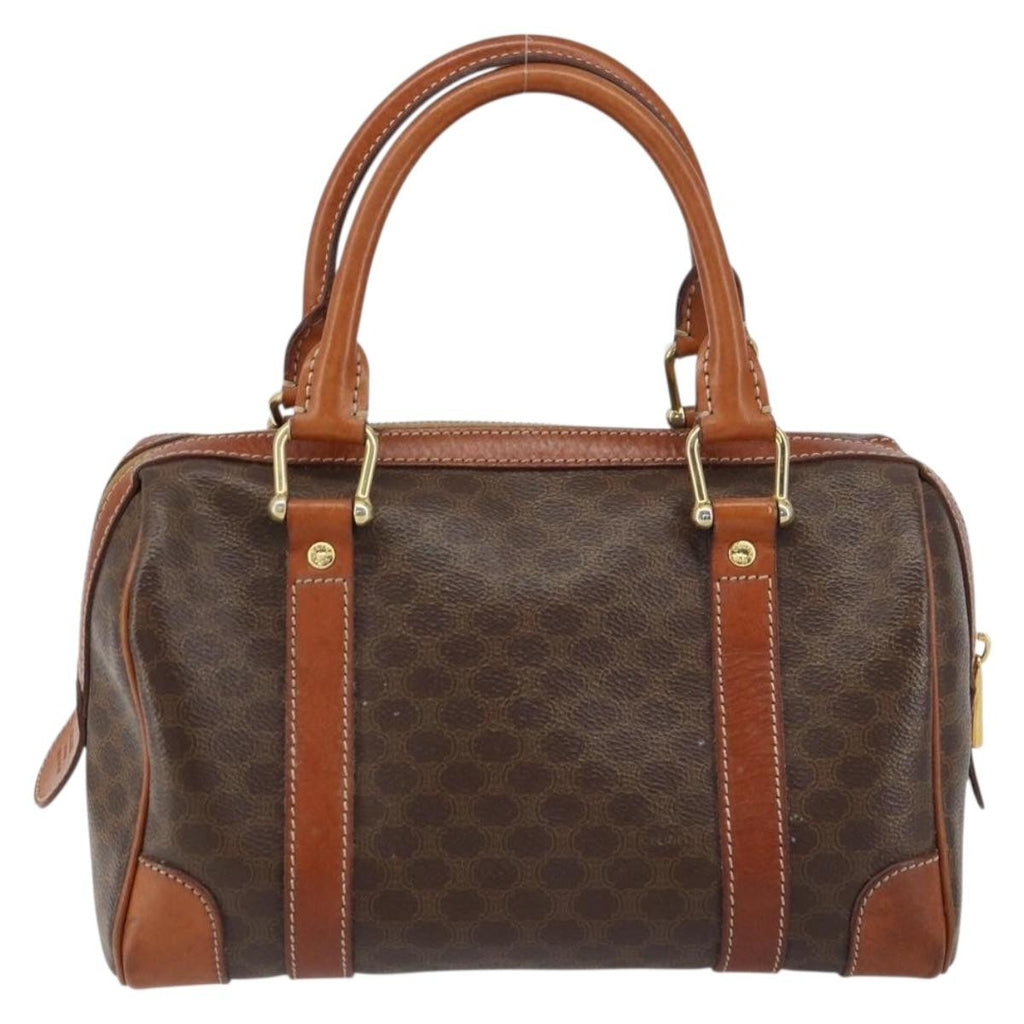 Celine Vintage Macadam Handbag Canvas And Leather Brown Canvas Handbag (Authentic Pre-Loved)