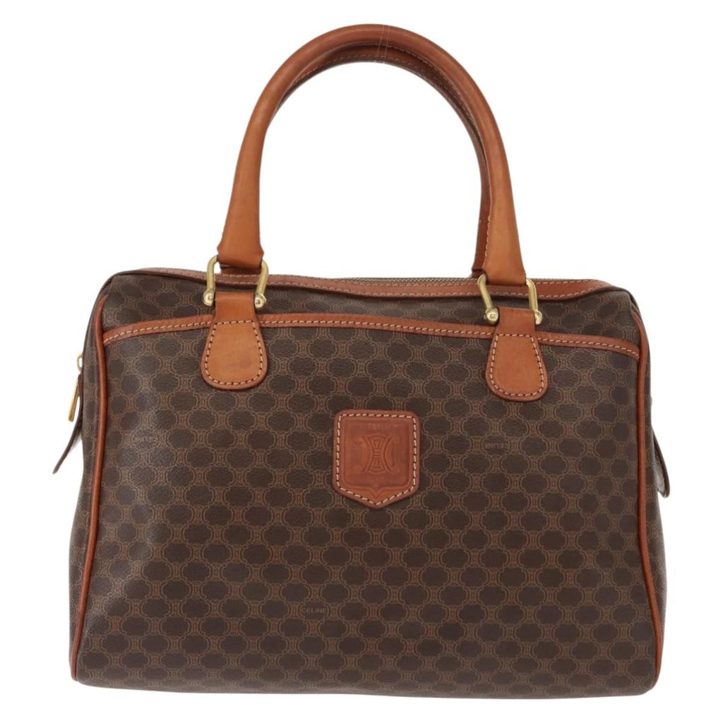 Celine Vintage Macadam Handbag Canvas And Leather Brown Canvas Handbag (Authentic Pre-Loved)