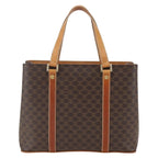 Celine Vintage Macadam Handbag Canvas And Leather Brown Canvas Handbag (Authentic Pre-Loved)