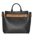 Burberry Baby Triple Stud Leather Belt Tote Bag Top Handle Black Handbag NEW