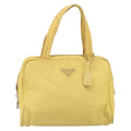 Prada Zip Around Tote Tessuto Yellow Nylon Handbag (Authentic Pre-Loved)