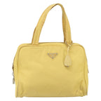 Prada Zip Around Tote Tessuto Yellow Nylon Handbag (Authentic Pre-Loved)