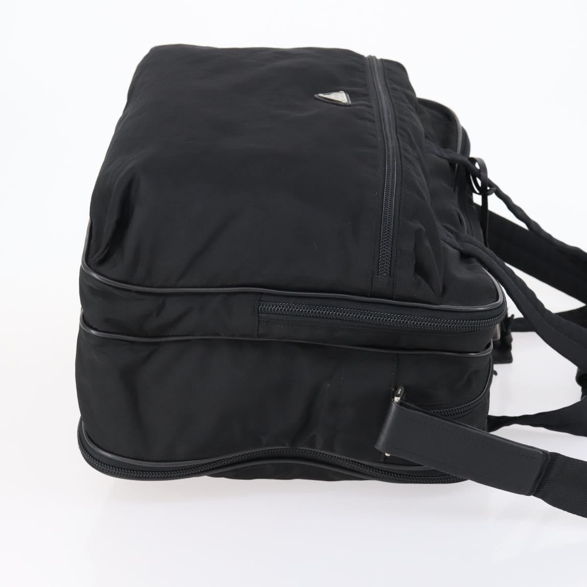 Prada Porta Computer Briefcase Tessuto And Saffiano Leather Black Nylon Briefcase Bag (Authentic Pre-Loved)