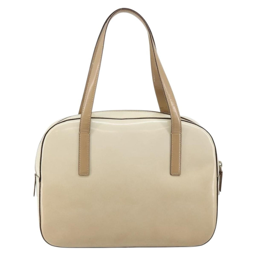 Prada Re-Edition 1995 Handbag Patent Leather Beige Patent_Leather Handbag (Authentic Pre-Loved)