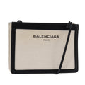 Balenciaga Navy Pochette Canvas And Leather White Canvas Bag (Authentic Pre-Loved)