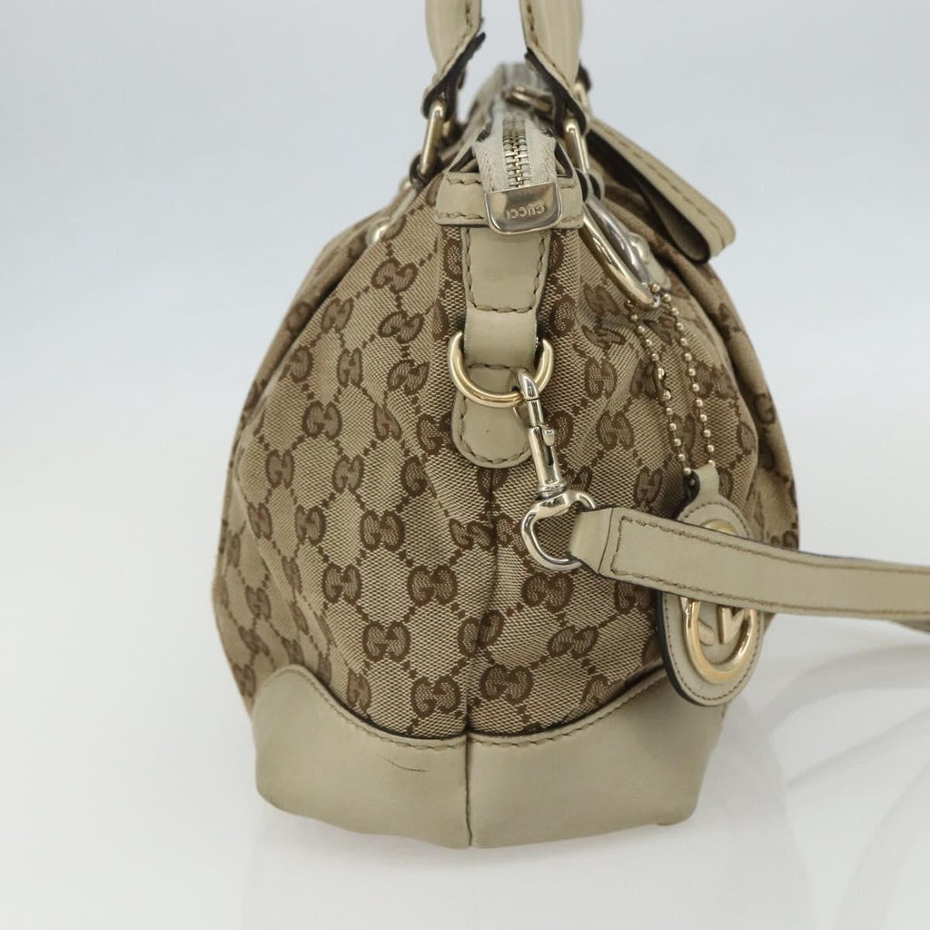 Gucci Sukey Top Handle Satchel Gg Coated Canvas Beige Canvas Handbag (Authentic Pre-Loved)