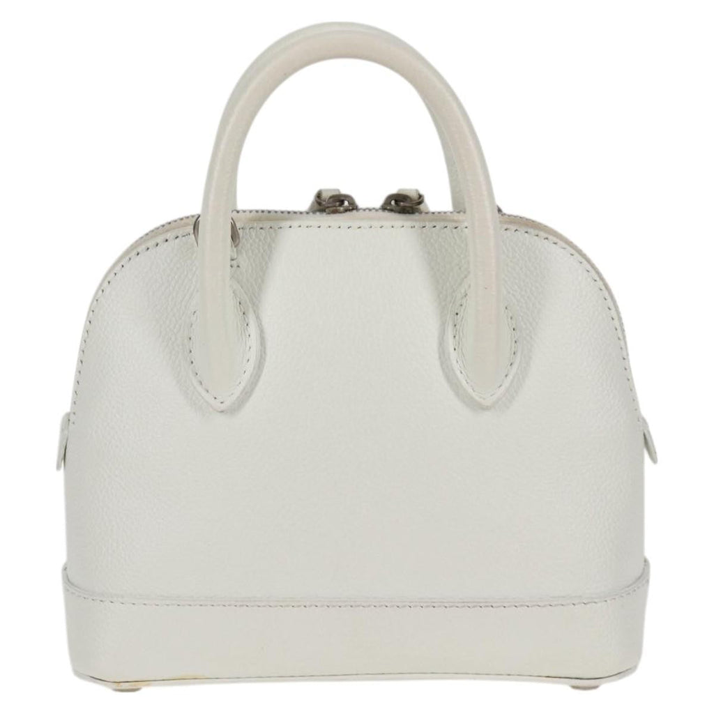 Balenciaga Logo Ville Bag Leather White Leather Handbag (Authentic Pre-Loved)