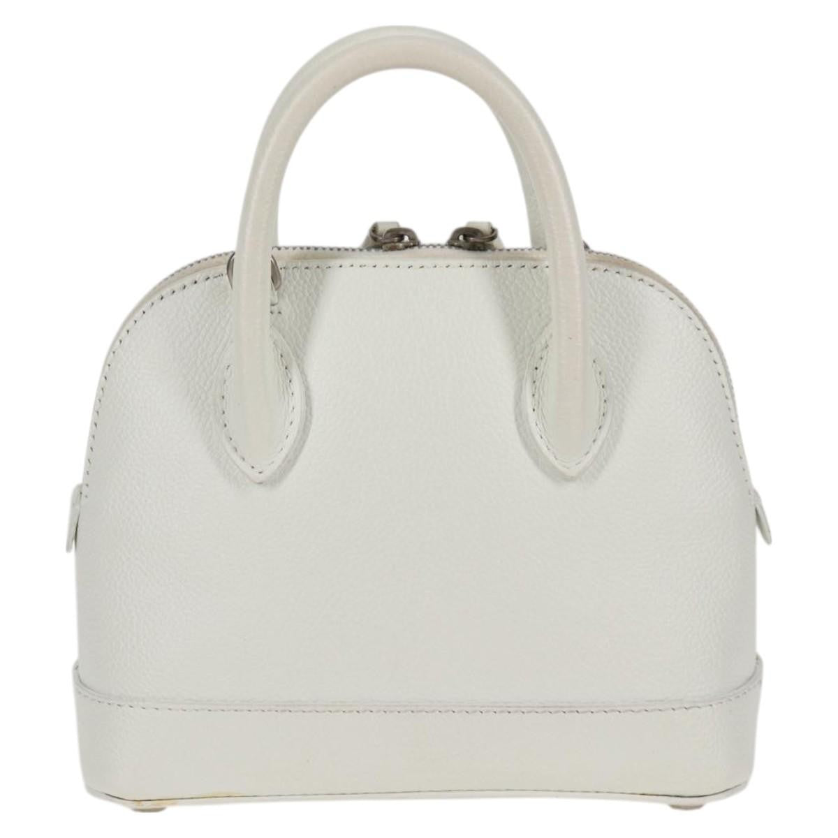 Balenciaga Logo Ville Bag Leather White Leather Handbag (Authentic Pre-Loved)