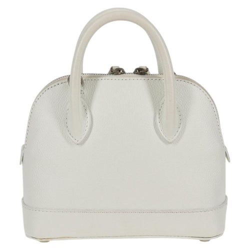 Balenciaga Logo Ville Bag Leather White Leather Handbag (Authentic Pre-Loved)